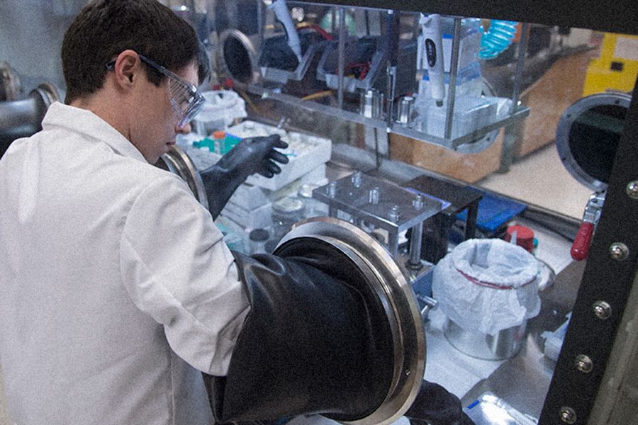 The image shows an engineering researcher