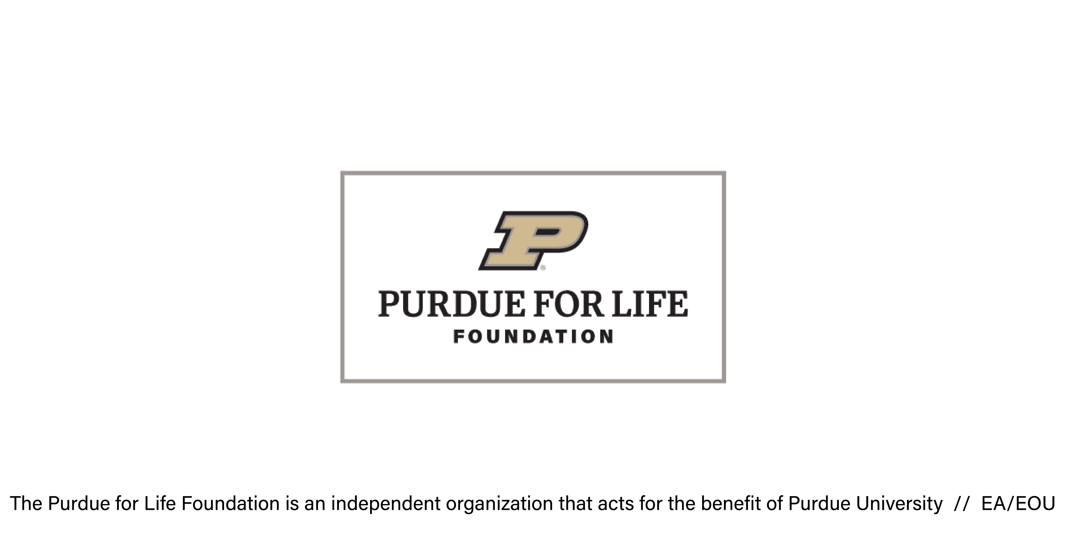 The image shows the Purdue for Life Foundation logo