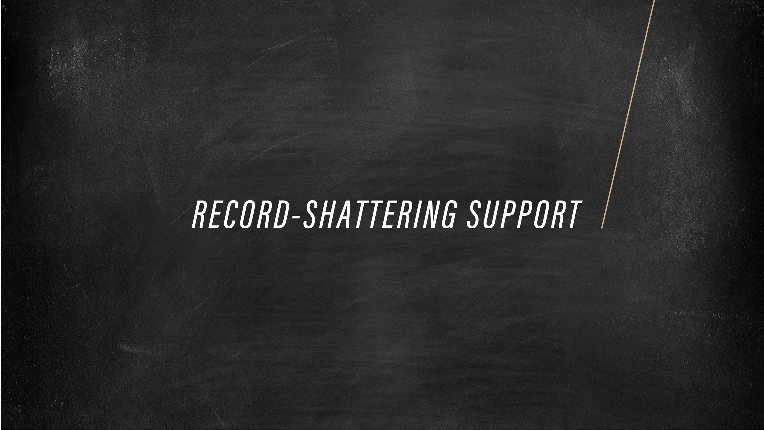 The image says "Record-shattering support"