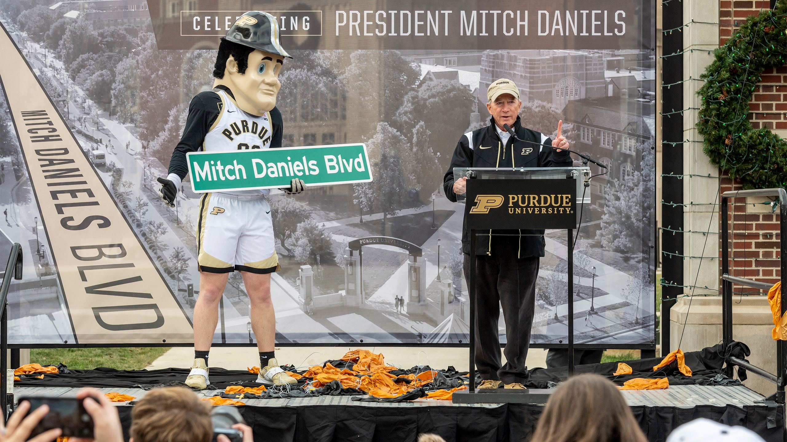 Purdue Pete and Mitch Daniels