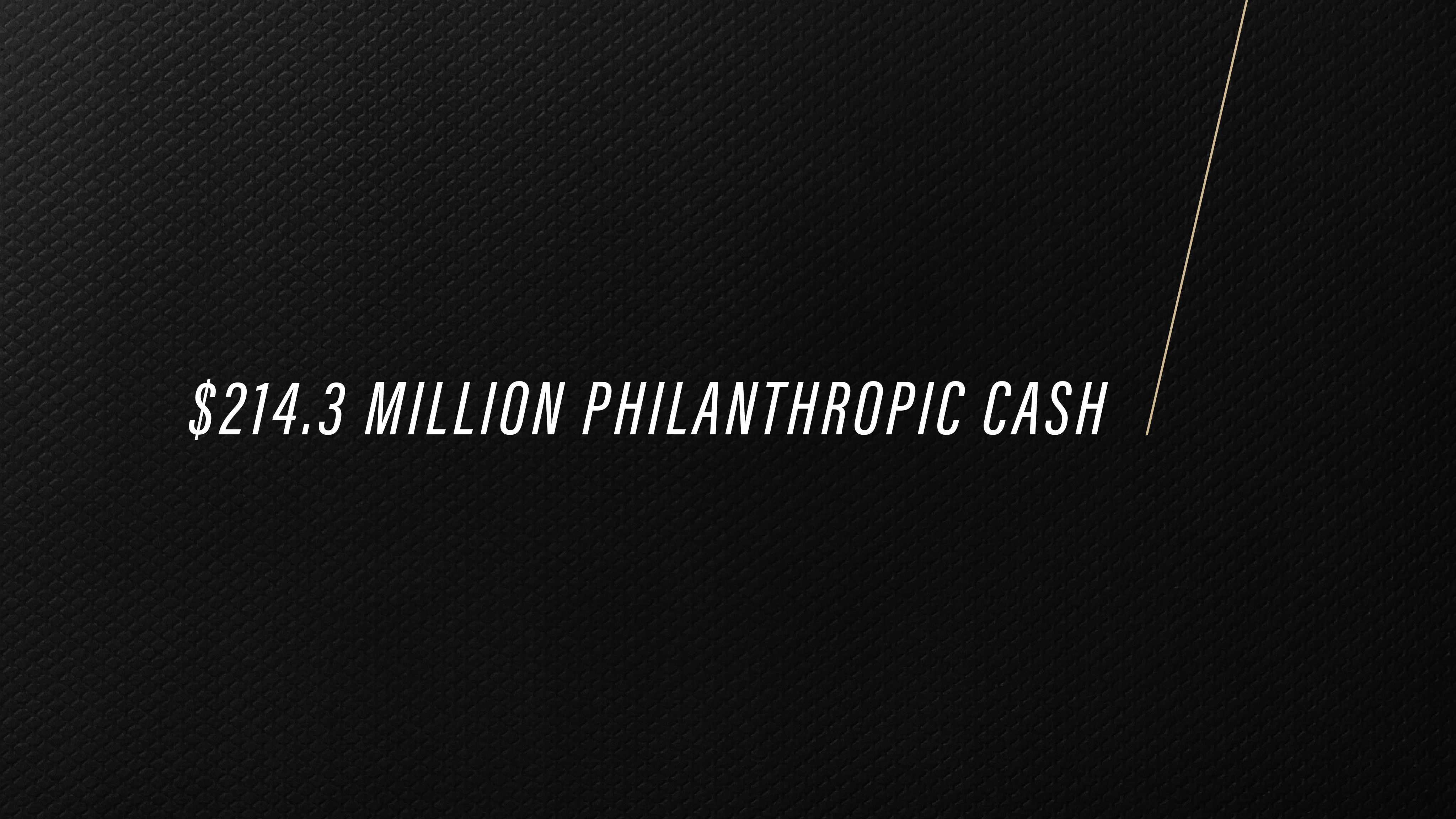 $214.3 million philanthropic cash