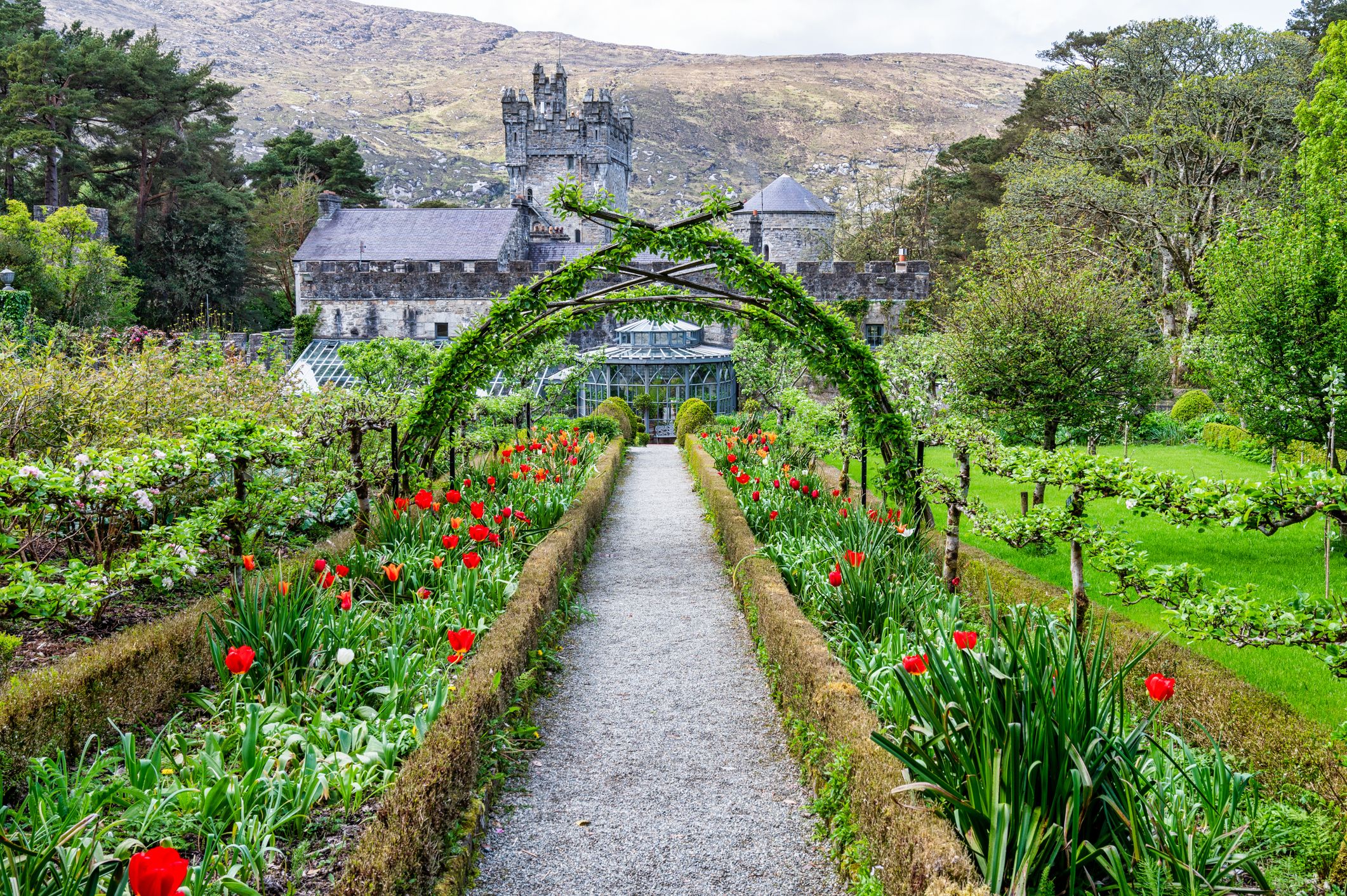 Glenveagh, Ireland- May 7, 2022: Spirng time at Glenveagh Castle Gardens.